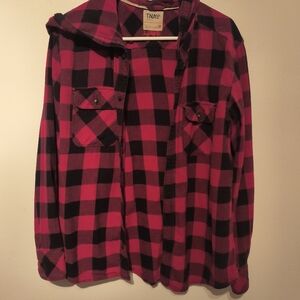 TNA Vibrant Red and Black Checkered Shirt  100% Cotton - Women Size M